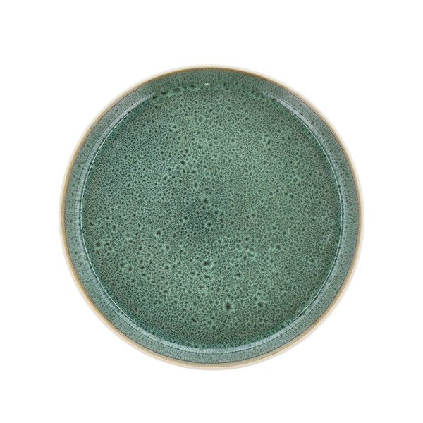 Бяла/зелена десертна глинена чиния ø 21 cm Gastro White/Green – Bitz