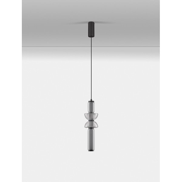 Сиво стъклено LED затъмняващо се висящо осветително тяло ø 12 cm Ulon – Nova Luce-image-4