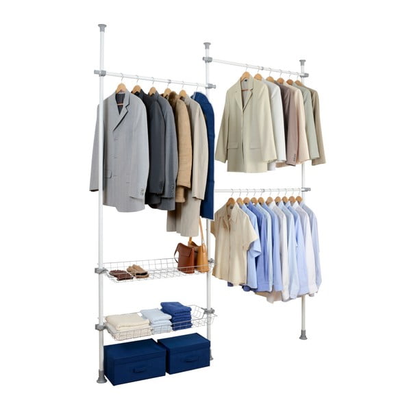Бяла метална телескопична стойка за дрехи Herkules – Wenko-image-3