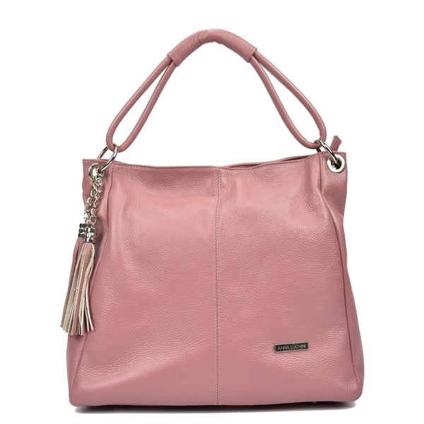 Розова кожена чанта Kate Rosa - Anna Luchini