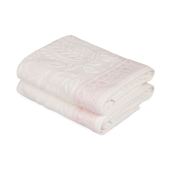 Комплект от 2 кремави памучни кърпи за ръце Catherine, 50 x 90 cm - Soft Kiss