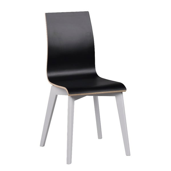 Черен трапезен стол с бели крака Grace - Rowico