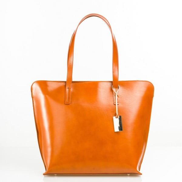 Kožená kabelka Aurel, oranžová