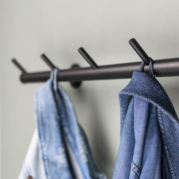 Черна метална стенна закачалка 55 cm Odin – Spinder Design-image-3