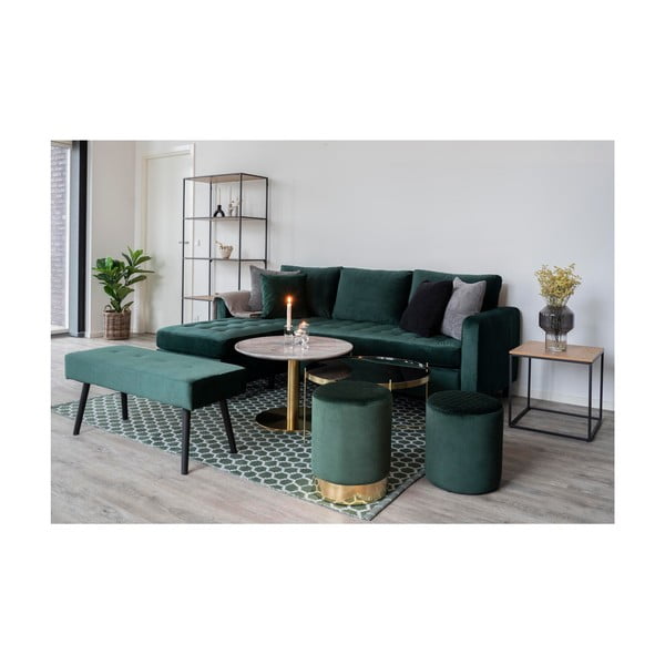 Тъмнозелена кадифена пейка Skiby - Bonami Essentials-image-3