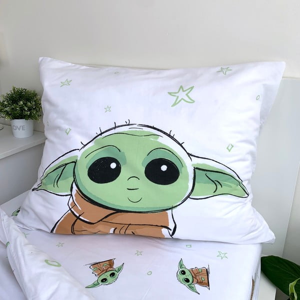 Памучно детско спално бельо за единично легло 140x200 cm Star Wars Baby Yoda - Jerry Fabrics-image-4