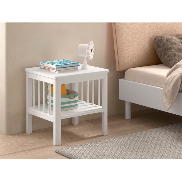 Бяло детско нощно шкафче от масивен бук Forrest – Vipack-image-1