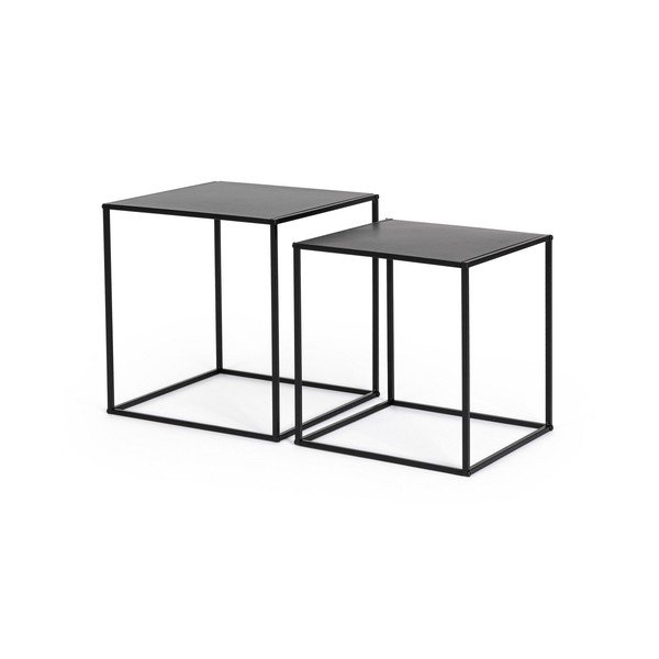 Черни метални масички за кафе в комплект 2 бр. 38x38 cm Alrik – Yes Everyday