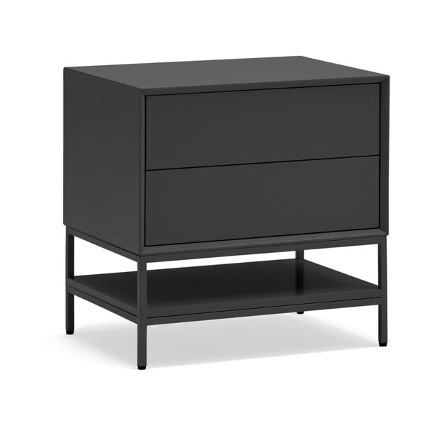 Черно нощно шкафче Platt – Teulat