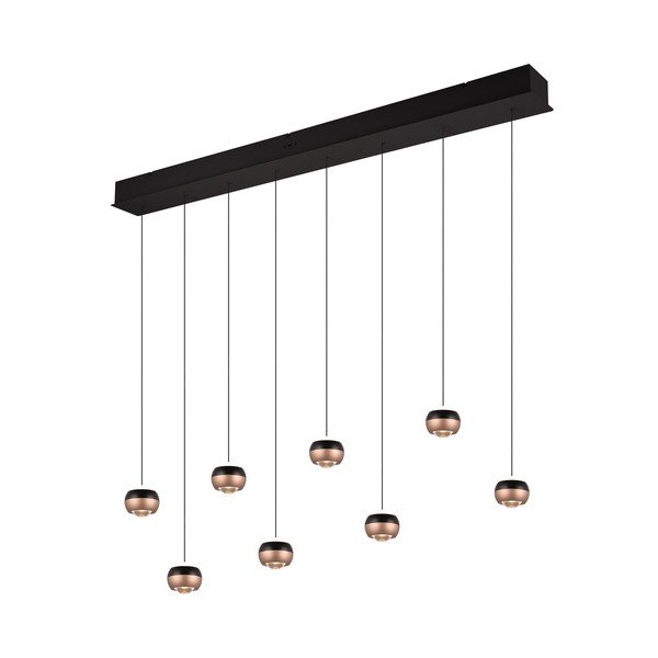LED висящо осветително тяло с метален абажур в черно-меден цвят Orbit - Trio Select-image-3