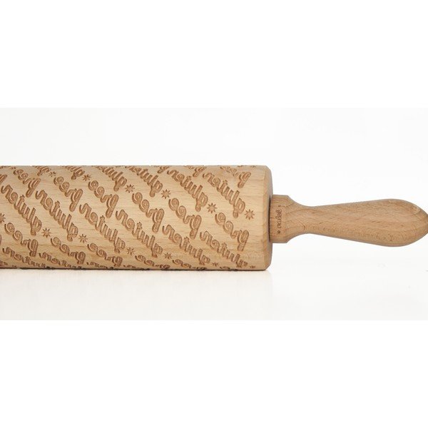 Дървен релефен валяк за тесто Gluten Free - Valek-image-1