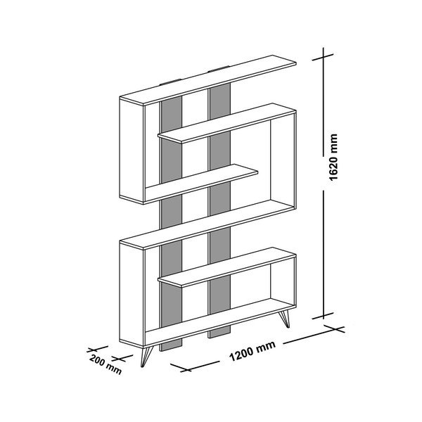 Бяла библиотека Rain - Woody Fashion-image-1