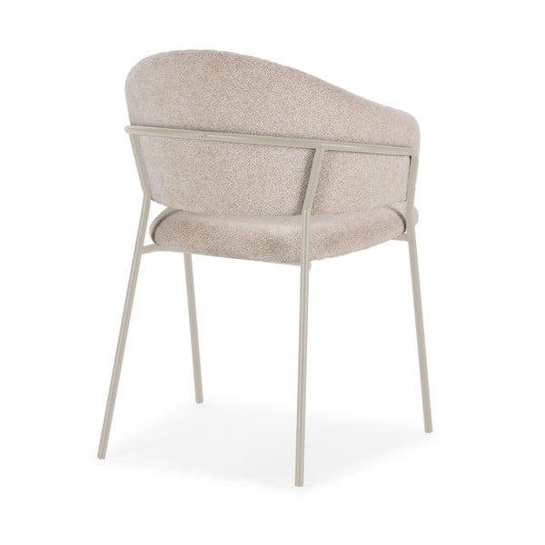 Бежови тапицирани трапезни столове в комплект с подлакътници 2 бр. Leticia – Marckeric-image-4