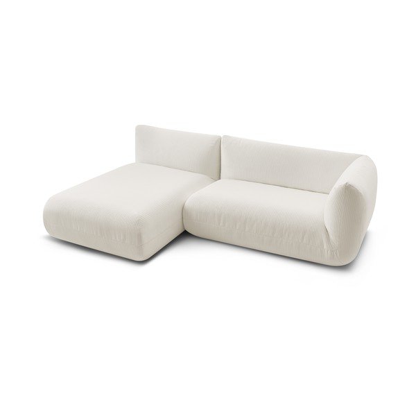 Ъглов диван от бял велур (ляв ъгъл) Lecomte - Bobochic Paris-image-4