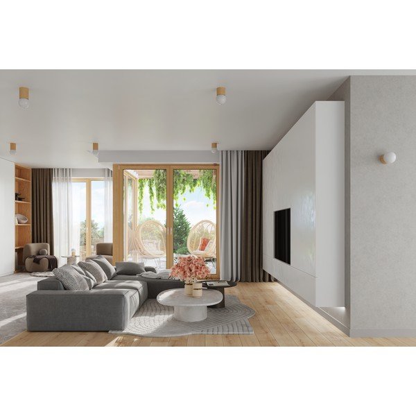 Бяло/естественo осветително тяло за таван със стъклен абажур ø 12 cm Surtur – Sollux-image-4