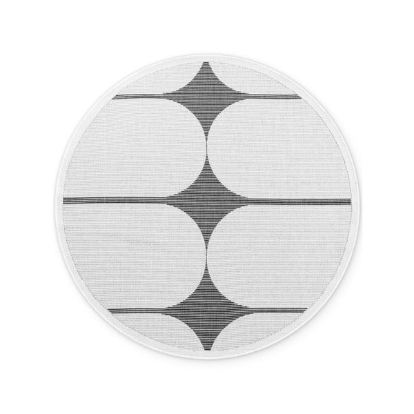 Черно-бял кръгъл килим за открито и закрито ø 160 cm Duet Bowen – NORTHRUGS