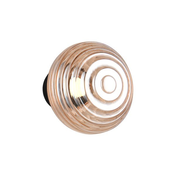 Стъклена LED стенна лампа с USB в кехлибарен цвят ø 15,5 cm Earl – Reality-image-3