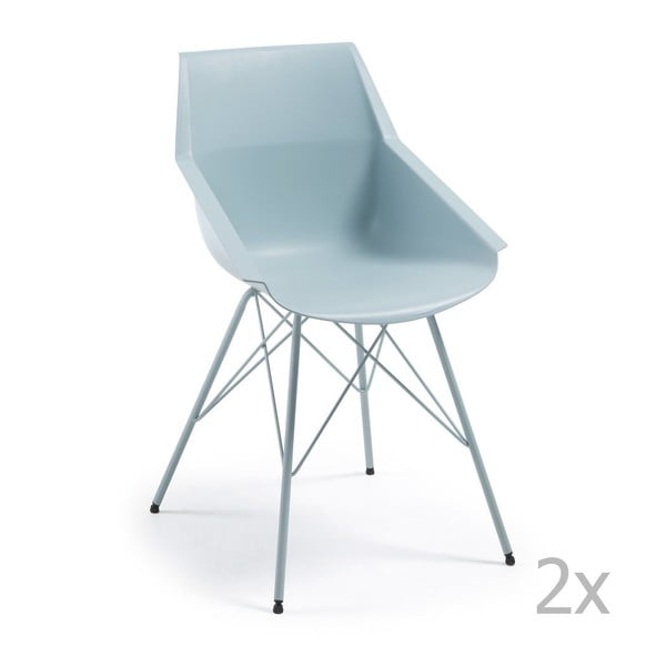 Sada 2 modrých židlí La Forma Kunn