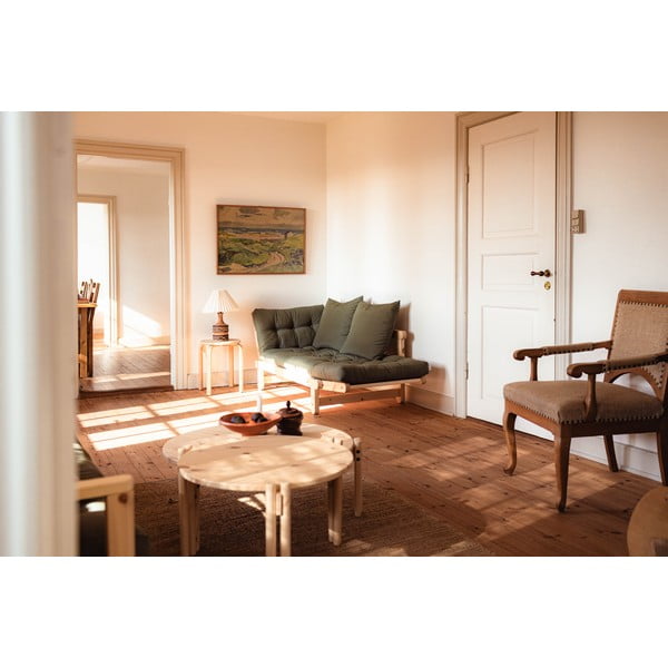 Кръгла масичка за кафе от масивен бор естествена ø 60 cm Sticks – Karup Design-image-4