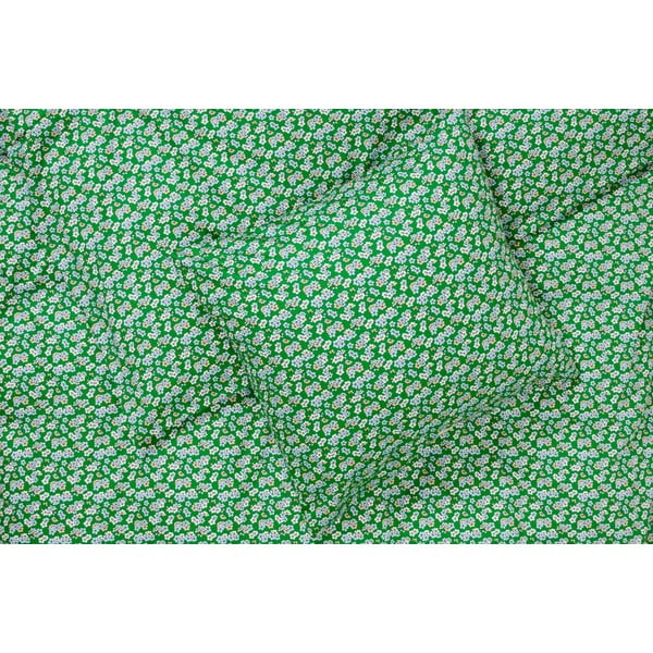 Зелено памучно спално бельо от сатен за единично легло 140x200 cm Pleasantly - JUNA-image-1