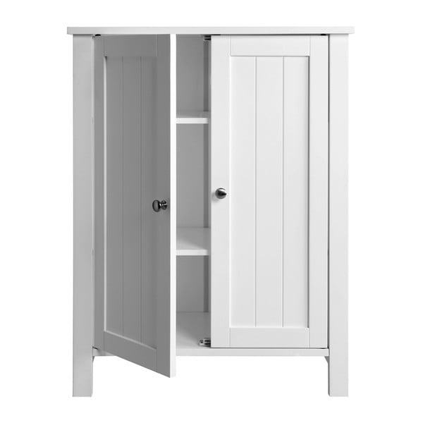 Бял шкаф за баня с врата, ширина 60 cm - Songmics-image-2