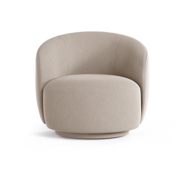 Светлокафяво въртящо се шенилово кресло Letizia – Micadoni -image-1