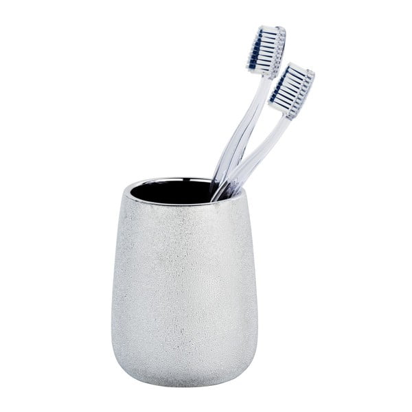 Керамична чаша за четка за зъби в сребристо Glimma - Wenko