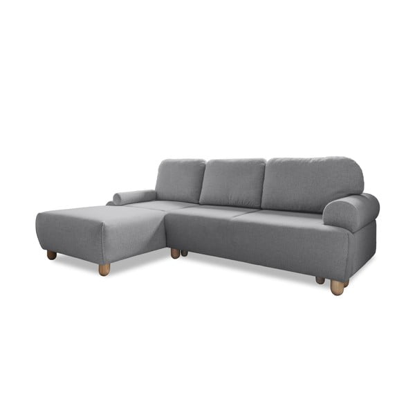 Сив ъглов разтегателен диван (ляв ъгъл) Bouncy Olli - Miuform