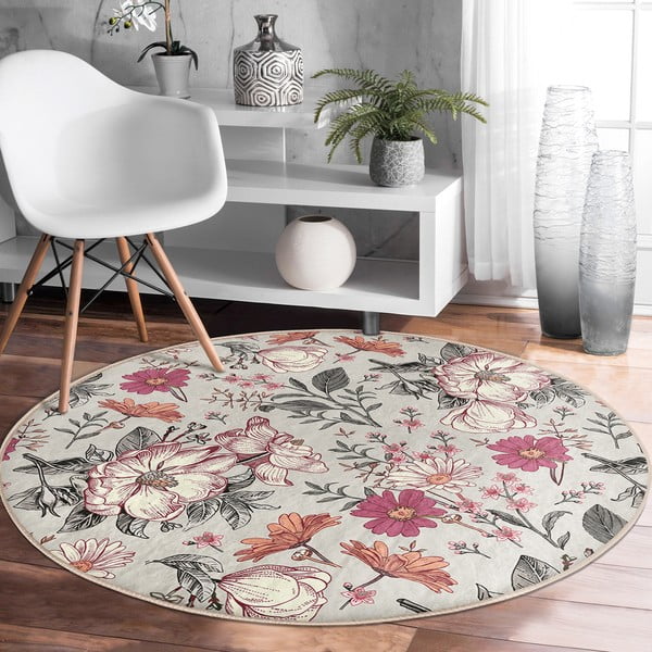 Кръгъл килим подходящ за пране и за прахосмукачки роботи ø 100 cm Comfort – Mila Home-image-4