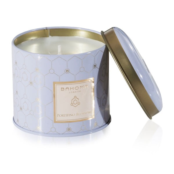 Ароматизирана свещ в калаена кутия с аромат на Portifino Blossom, 35 часа горене - Bahoma London