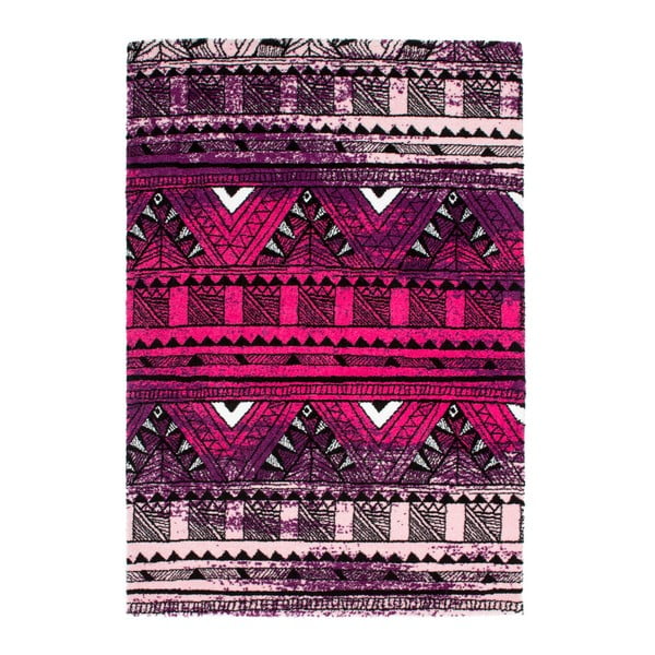 Koberec Aztec, lila/fuchsia, 80x150 cm