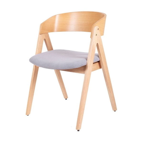 Комплект от 2 трапезни стола от каучуково дърво със сива възглавница на седалката Rina - sømcasa