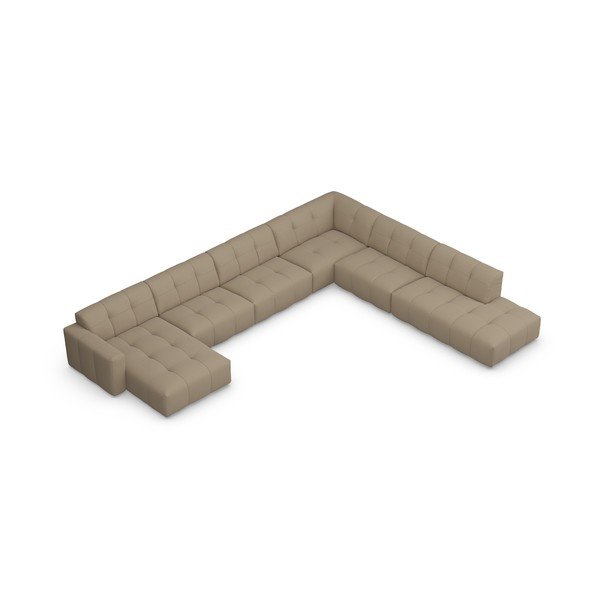 Бежов ъглов U-образен диван Chess - Furninova-image-3