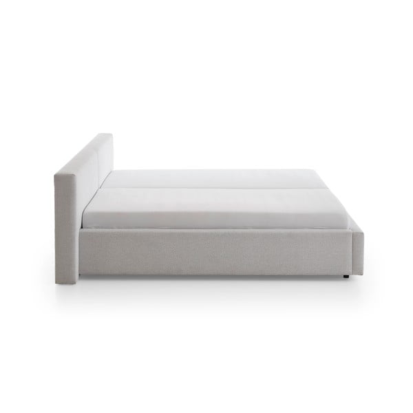 Светлосиво двойно легло 140x200 cm тапицирано без ламелно дъно Cube – Meise Möbel-image-4