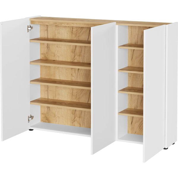 Бяло шкафче от декор от дъб  138x105x25 cm Libbiano – Germania-image-2