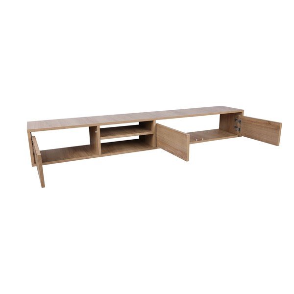 Шкаф за телевизор от декор от дъб  в естествен цвят 180x30x25 cm Rust – Kalune Design-image-3