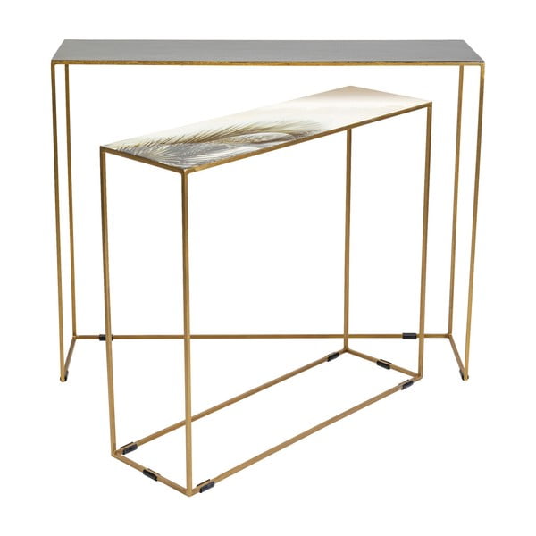 Комплект от 2 конзолни масички в златисто Charme - Kare Design-image-2