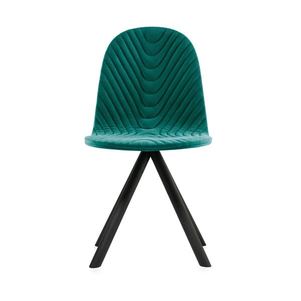 Tyrkysová židle s černými nohami Iker Mannequin Wave
