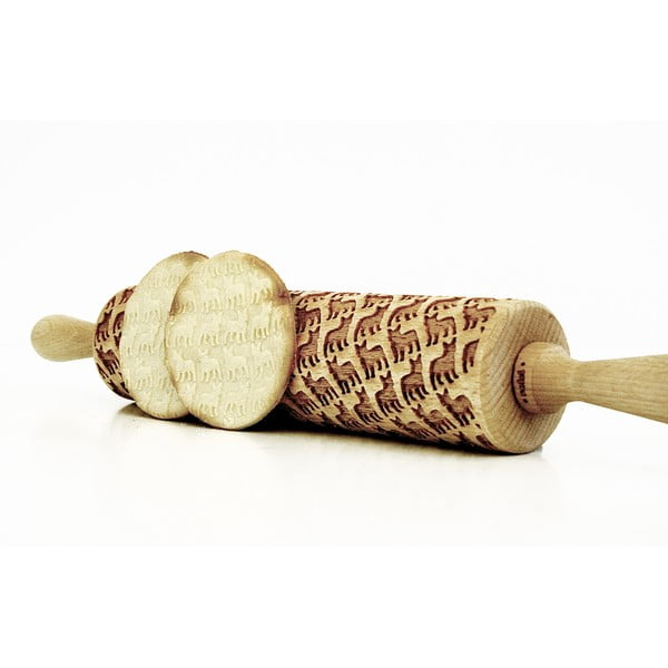 Дървен релефен валяк за тесто с френски булдог French Buldog - Valek-image-2