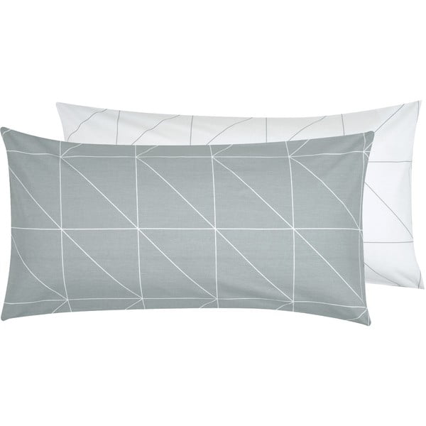 Декоративна калъфка за възглавница от памук в бяло и сиво от46, 45 x 85 cm - Westwing Collection