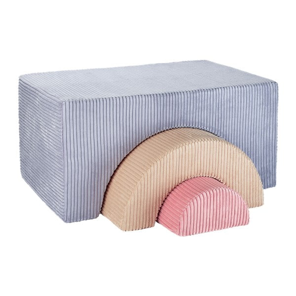 Синьо  велурено игрище от пяна 75x49x37 cm Rainbow Montessori – Wigiwama