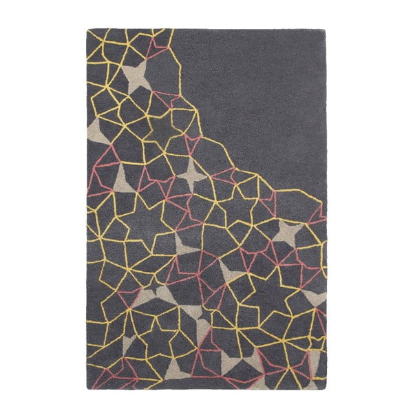 Vlněný koberec Think Rugs Spectrum Grey Yellow Pink, 150 x 230 cm