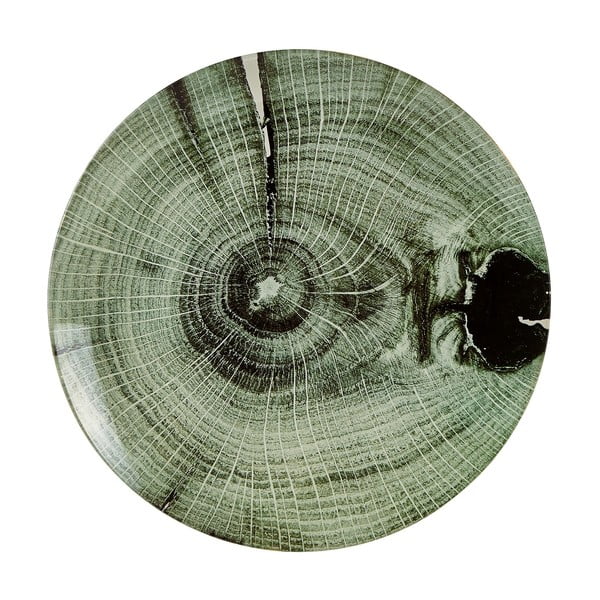 Декоративна чиния от зелено стъкло с дървесна текстура , ∅ 30 cm - Villa Collection