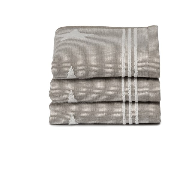 Set 3 ručníků Stardust Taupe, 30x50 cm