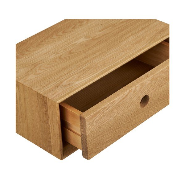 Стенен рафт от масивен дъб в светло естествен цвят 40 cm Luzern – House Nordic-image-4