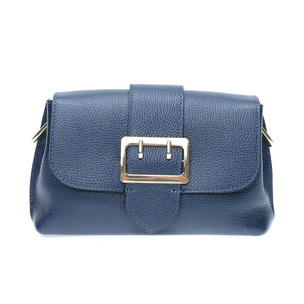 Синя кожена чанта за рамо с 3 джоба - Isabella Rhea