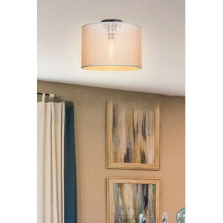Кремаво осветително тяло за таван с текстилен абажур ø 30 cm Goza – Squid Lighting