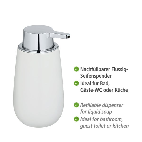 Бял керамичен дозатор за сапун Badi - Wenko-image-2