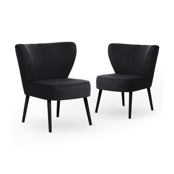 Sada 2 černých jídelních židlí s černými nohami My Pop Design Hamilton