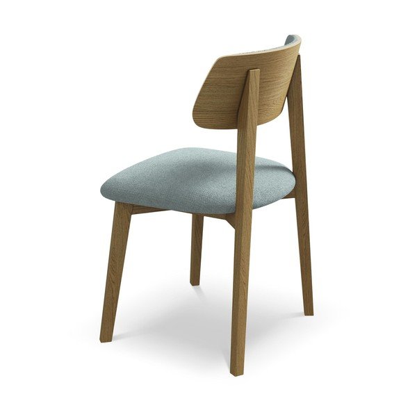 Син трапезен стол от масивна дървесина Niu – Makamii-image-3